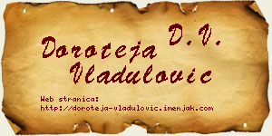 Doroteja Vladulović vizit kartica